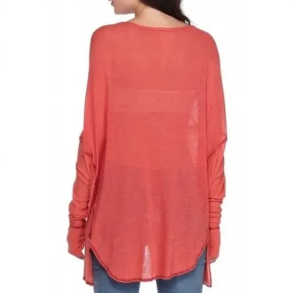 FREE PEOPLE We The Free Never Give Up Tee in Corally Red - Picture 2 of 9